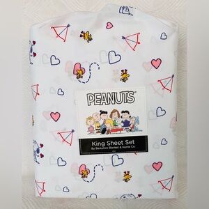 Peanuts Snoopy Cupids Arrow Valentine Sheet Set - King